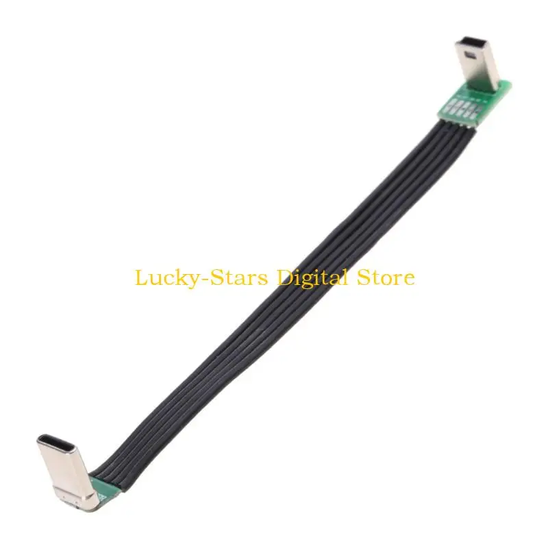 

T3EE 90 Degree Type C To USB Flat Silicone Cable With Angled Ends for Cameras and Gaming Consoles
