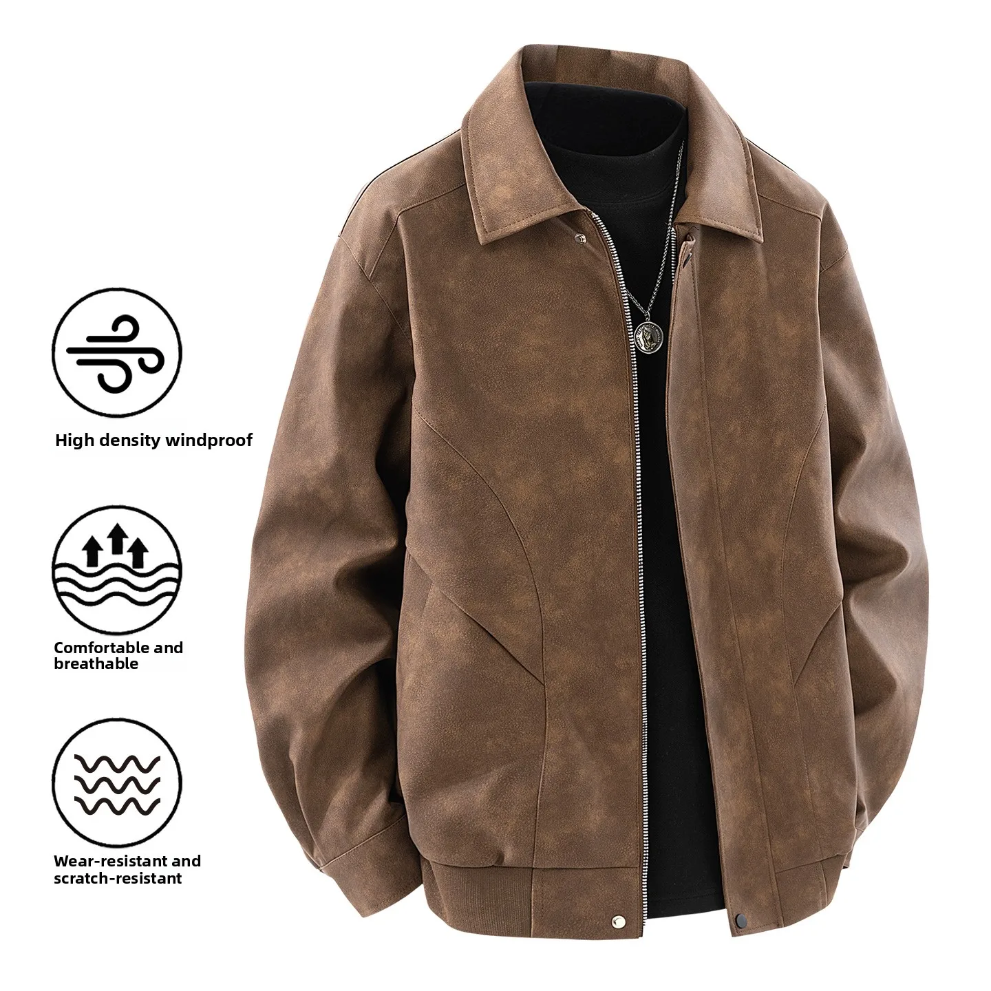 

Мужская кожаная куртка American Sle Street, новая весенняя рабочая одежда Cleanfit Marrow, модная летная куртка, свободная посадка Faion...