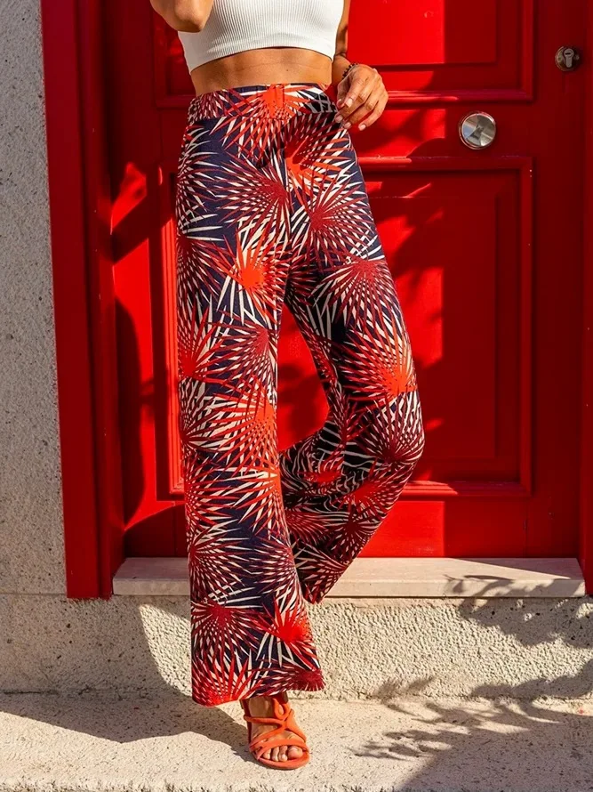 2026 foreign trade cross-border new summer bohemian loose floral casual pants women's clothing