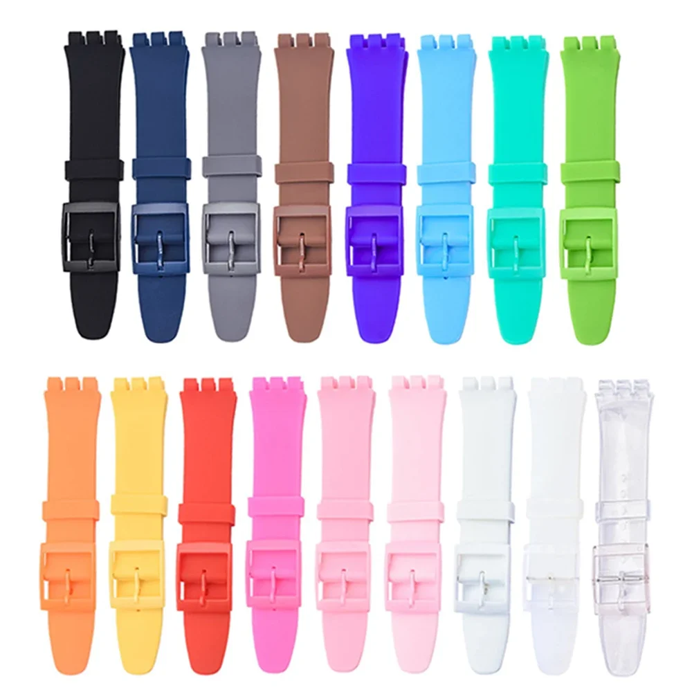 12mm 16mm 17mm 19mm 20mm Sport Silicone Strap for Swatch Women Men Replacement Colorful Rubber Band Bracelet Watch Accessories
