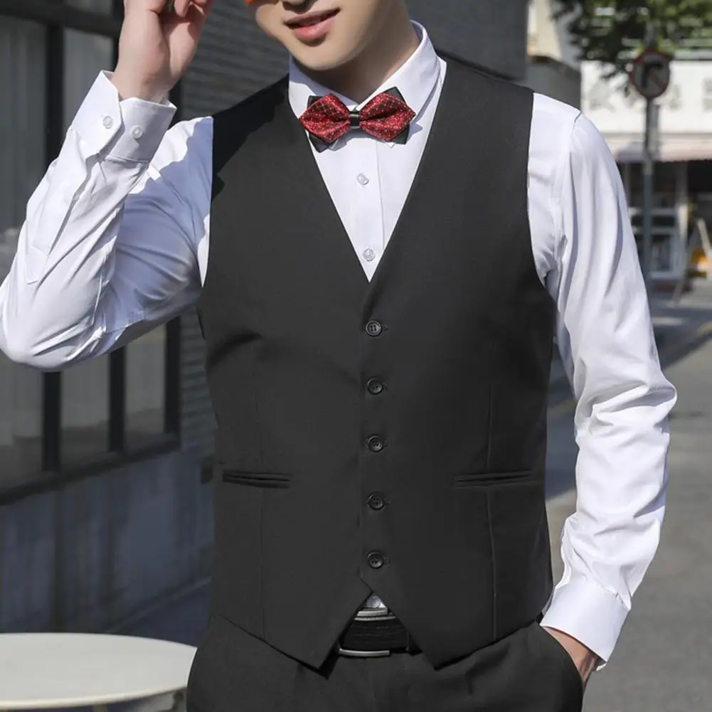 High Quality Men Suit Vest Waistcoat Business Casual Slim Groom Groomsman Wedding Men's Dress Blazer Vests Formal Party Dress