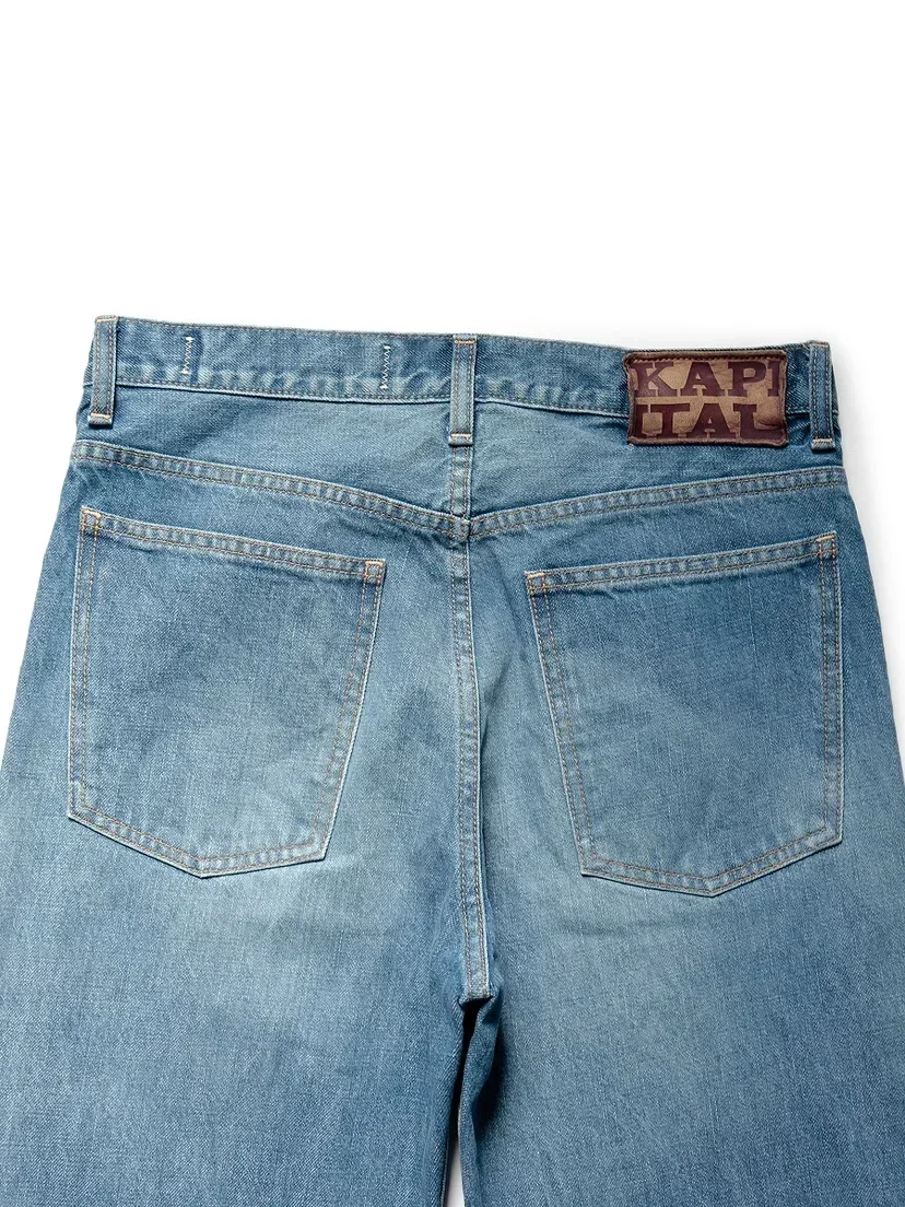 وصل حديثًا جينز غير كابيتال هيراتا وهيروشي من القطن الياباني غير رسمي متوهج باللون الأزرق الفاتح للرجال والنساء