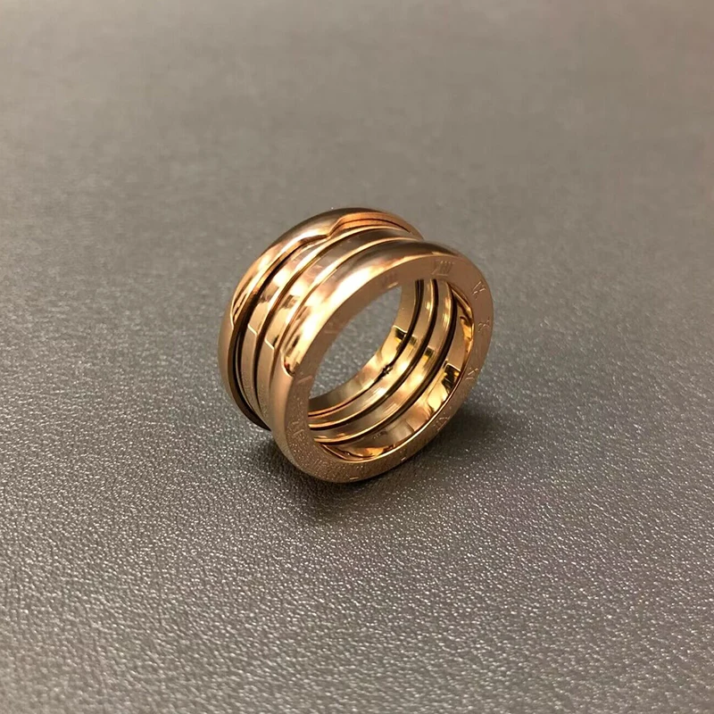 Anillos de mujer de alta calidad de acero inoxidable anillo de dedo de primavera para hombres diseñador clásico amante pareja accesorios de joyería de moda nuevo