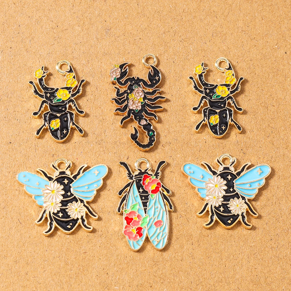

10pcs Enamel Insect Bee Charms Pendants for Jewelry Making Necklace Earrings Bracelet DIY Handmade Accessories Supplies