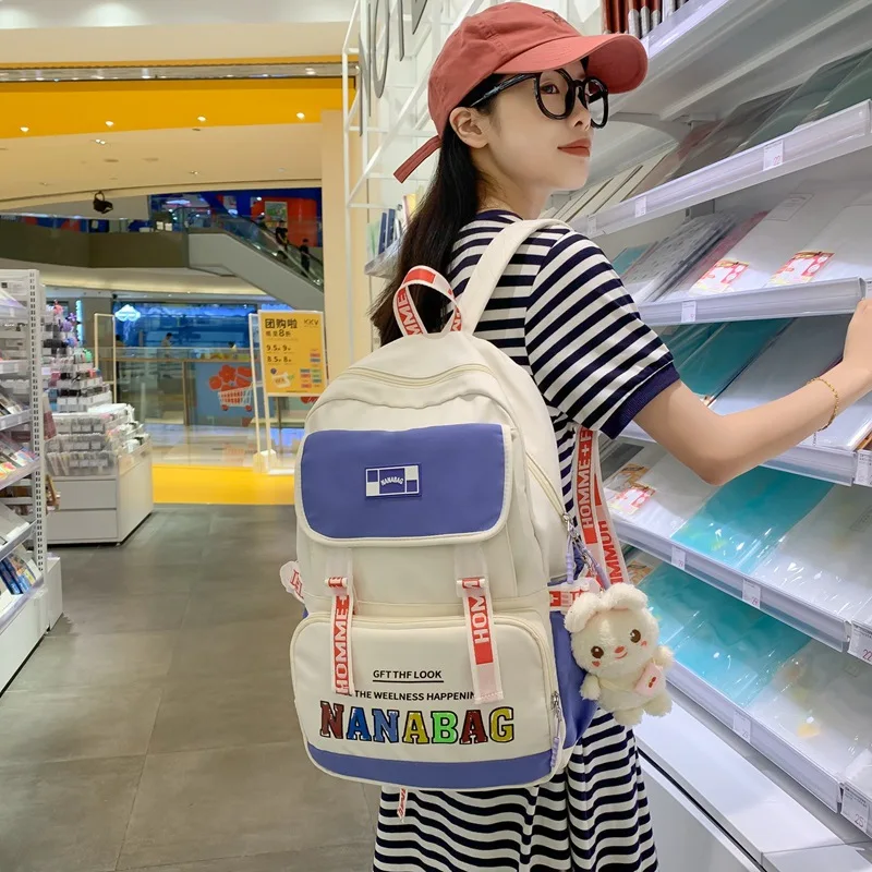 

Korean version of Japanese women's backpack summer old style schoolbag high capacity backpack for junior high school girls