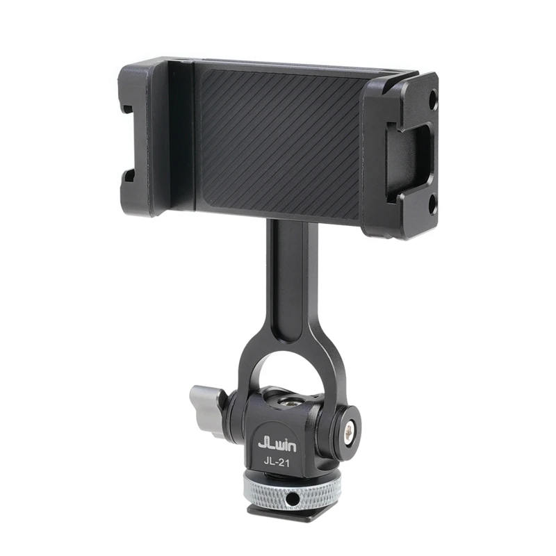 Jlwin Cell Phone Mount Holder Tripod Adapter Clip With Cold Shoe For Iphone 16 Samsung Vlog Holder Smartphone Accessories