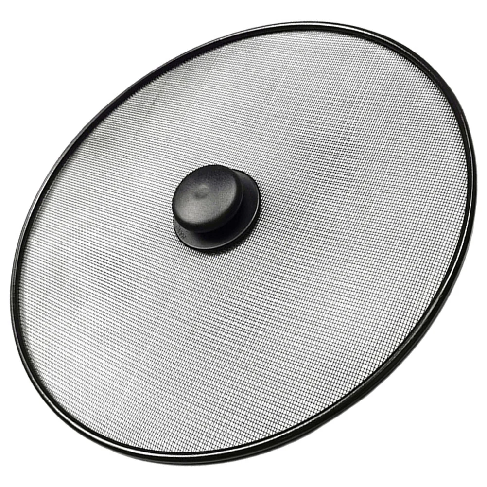 Frying Pans Anti-splash Lid Grease Splatter Screen for Pot Guard Stainless Steel Cover Black