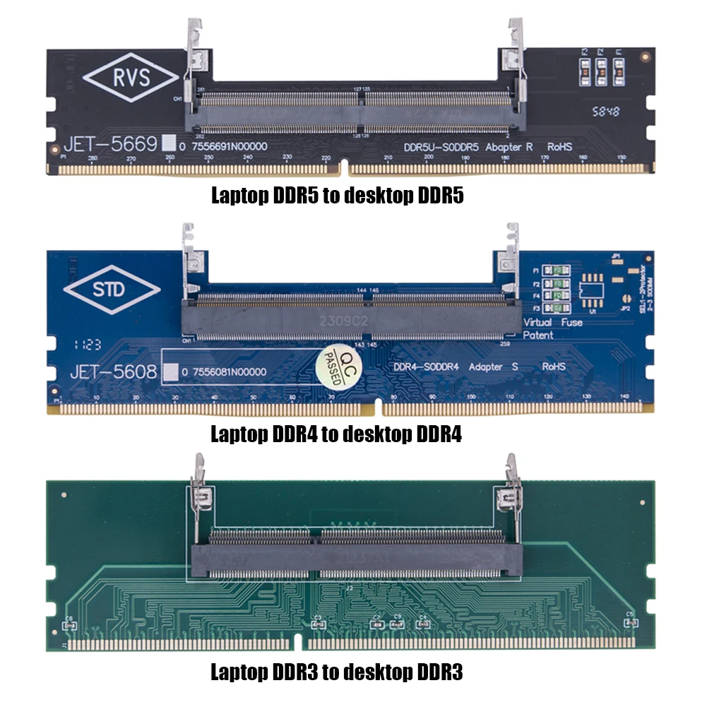 Pamięć RAM DDR3 DDR4 DDR5 do laptopa i komputera stacjonarnego, karta złącza, pamięć w formie karty.