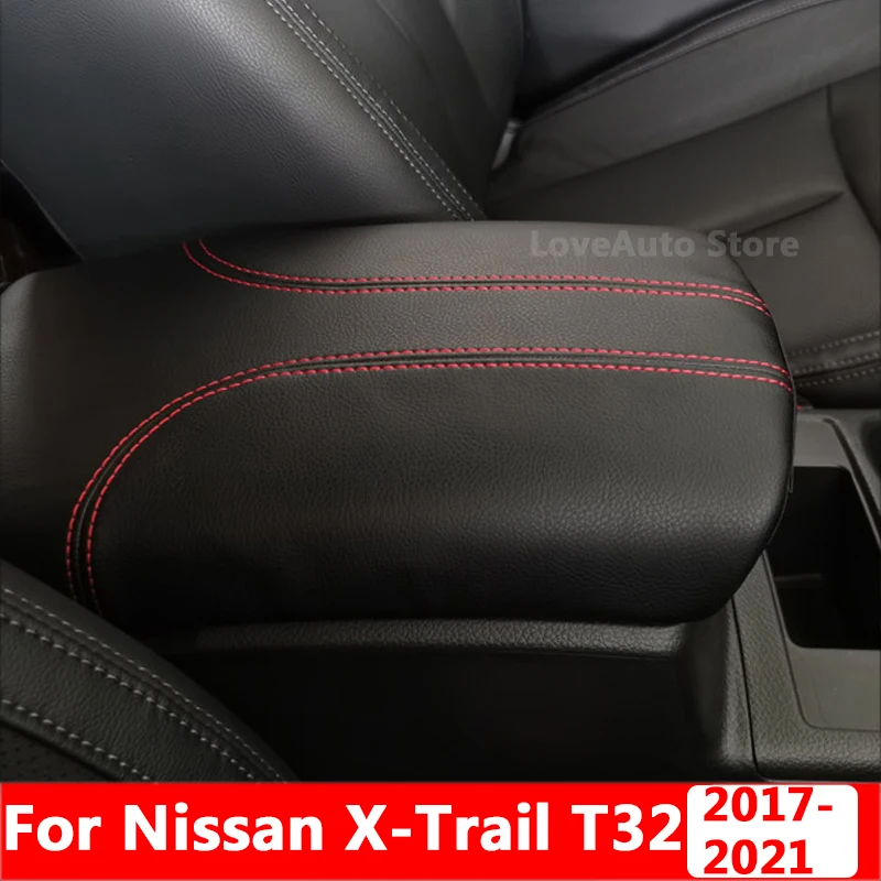 

For Nissan X-Trail T32 2017 2018 2019 2020 2021 Central Armrest Box Protective Leather Cover Interior Decorative Pad Accessories