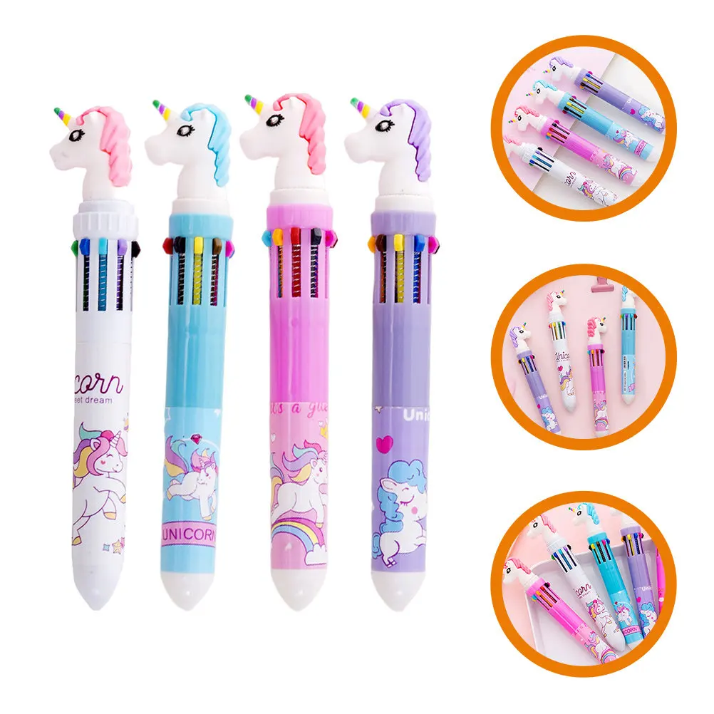 

Набор из 4 разноцветных шариковых ручек с яркими чернилами для плавного письма, школьные и офисные принадлежности, канцелярские товары для студентов, для ежедневного использования, многоцветные