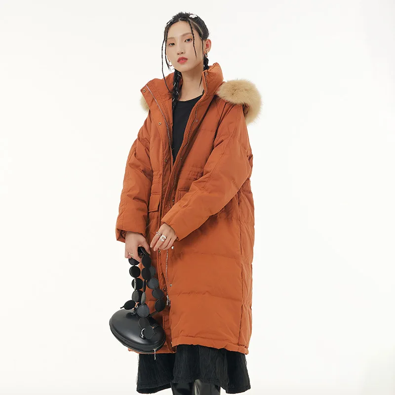 Down Jacket Medium Length Coat New Winter Style Fashion Multi Size Women's Clothing Loose and Thin Autumn and Winter