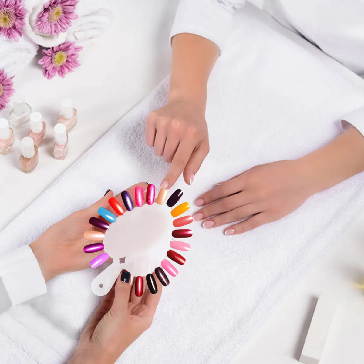 20Pcs Transparent Nail Color Display Card Heart Shape Lightweight Strong Build Ideal for Salon Retail Use