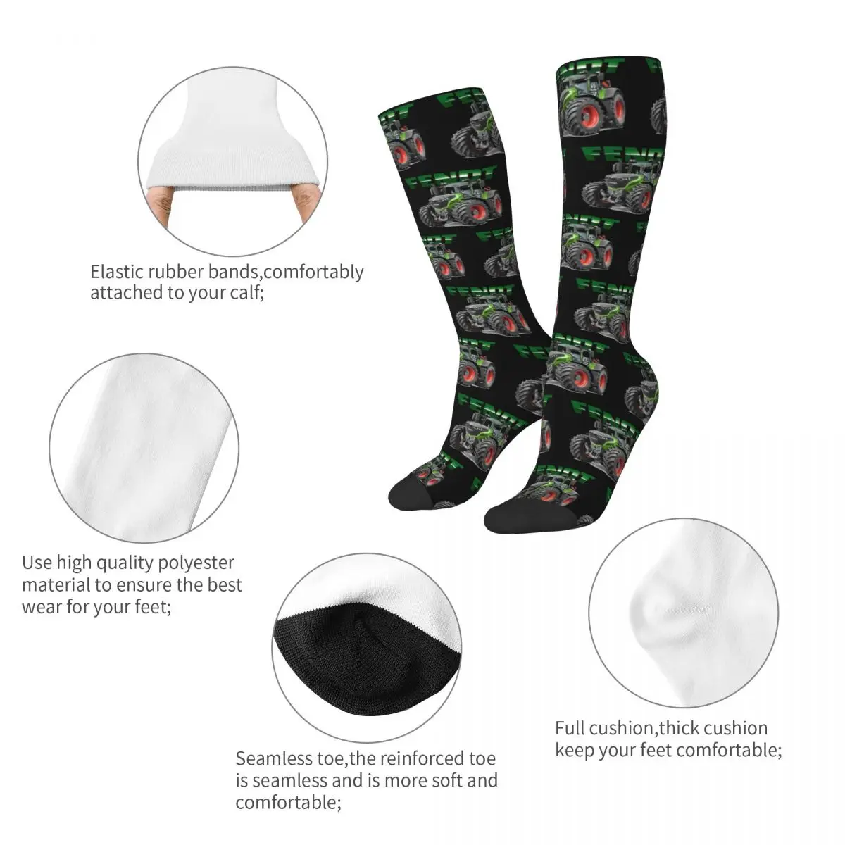 Fendt German Tractors Socks Harajuku Sweat Absorbing Stockings All Season Long Socks Accessories for Unisex Christmas Gifts