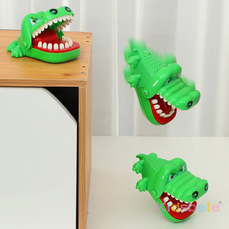 Funny Crocodile Bite Game, Press Teeth Pop-Up Toy, Interactive Surprise Reaction Game for Kids and Parents