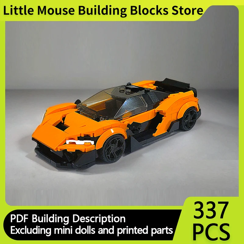 Speed Champion City Car Model MOC Building Bricks Orange Sports Car Modular Technology Gifts Holiday Assemble Children Toys Suit