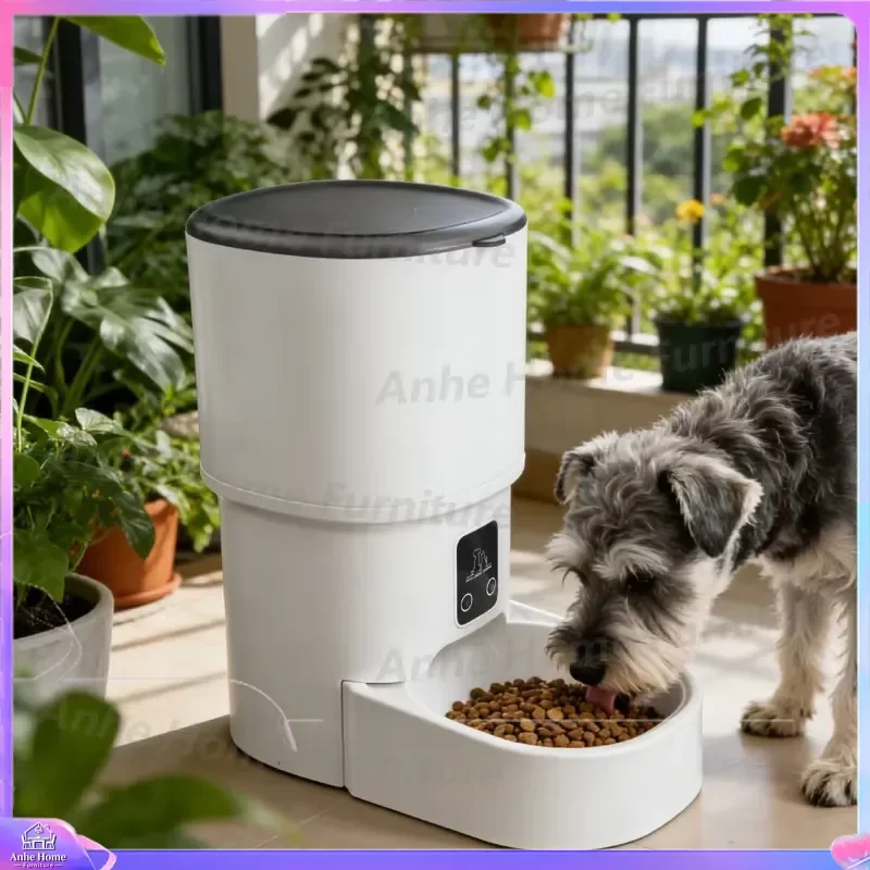 Smart WiFi Pet Feeder Automatic Cat Dog Food Dispenser with App Control Camera Voice Recorder Timed Portion Waterproof Modern