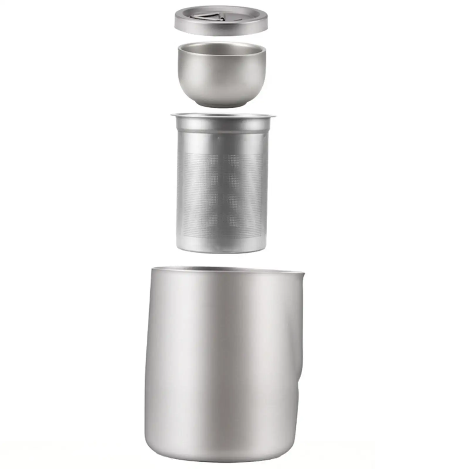 Portable Titanium Plated Tea Set with Teapot Strainer Chinese Camping Hiking Compact Teaware for Travel Home Office