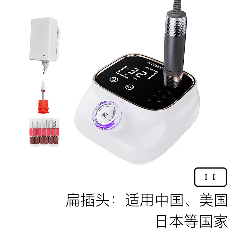 Grenzüberschreitender Desktop-Nagelbohrer mit Atemlicht, Nagellackentferner, Nagelfeilenbohrer, Nagelkunst, komplettes Set