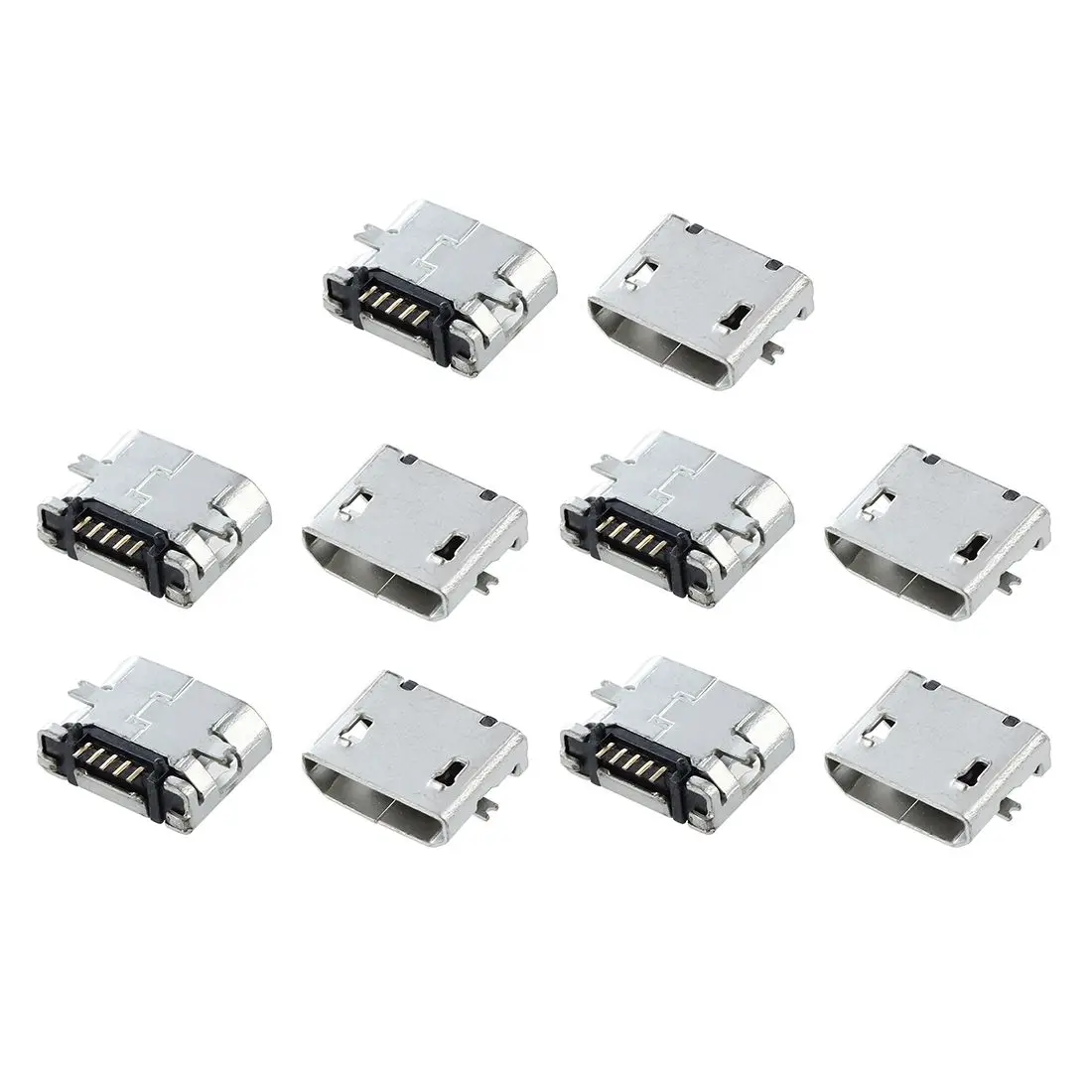 10 piezas de repuesto tipo B, conector USB hembra, toma de puerto