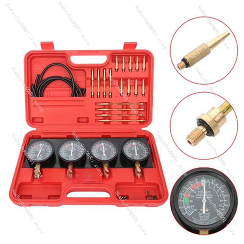 Professional Universal Car Fuel Vacuum Carburetor Synchronizer Set 4 Gauges Tool Kit for Motorcycle Car