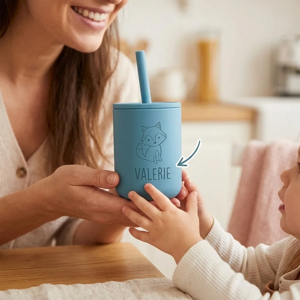 2026 New Custom Silicone Kids Straw Cup, Food Grade, Personalized Engraved Toddler Mug for Baby Present,Christmas Gift. - view 4