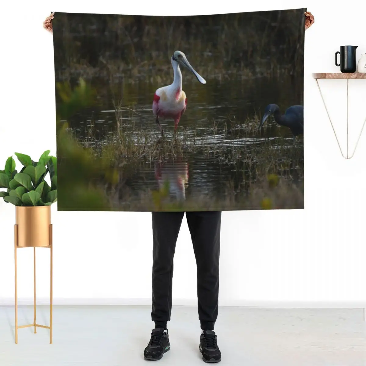 Rosette Spoonbill - Blue Heron Throw Blanket Custom Moving halloween Blankets Sofas Of Decoration Thins Luxury Designer Blankets