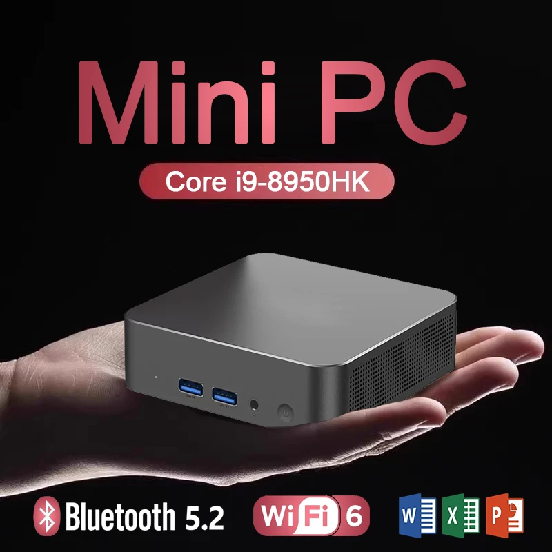 

Портативный мини-ПК Core i9 8950HK Windows 11 Pro DDR4 16 ГБ SSD 1 ТБ 2 ТБ Компьютерный геймер Wifi 6 BT5.2 Офисный UHD Настольный ПК