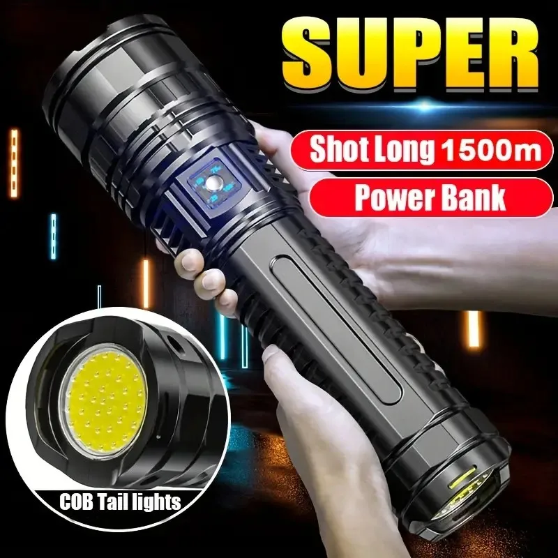 White lazer Power 20000LM Long Range LED Rechargeable Aluminum Zoomable Tactical Spotlight Flashlight