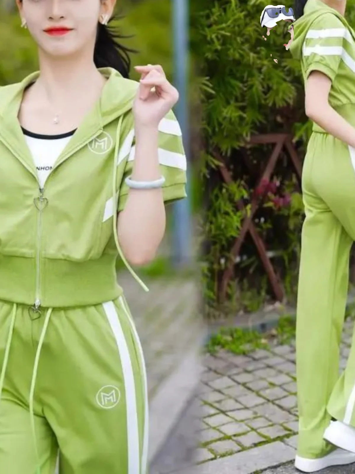 

Casual Fashionable 2025 Summer New Women's Sportswear Set Short Sleeve Two-Piece Suit Youthful Small Stature Trendy Ensemble
