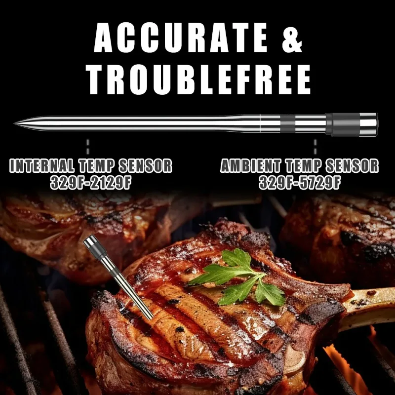 

Outdoor Smart BBQ Thermometer 2025 Wireless Bluetooth Grill Monitor Waterproof Meat Probe Kitchen Cooking Food Temperature Alarm