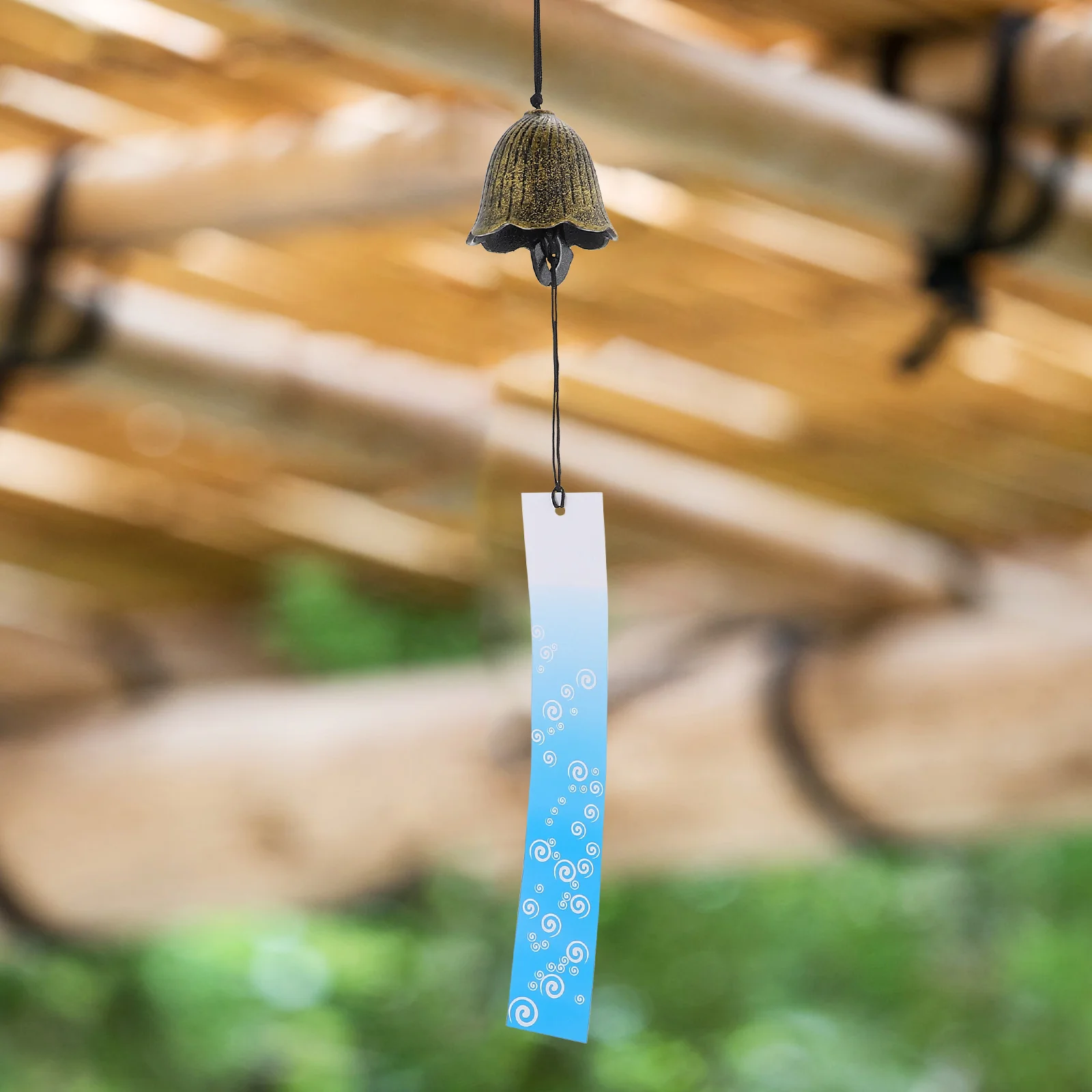 

Cast Iron Wind Chimes Vintage Japanese Style for Balcony Garden Yard Outdoor Wind Bell Hanging Ornament Pendant Metal Copper