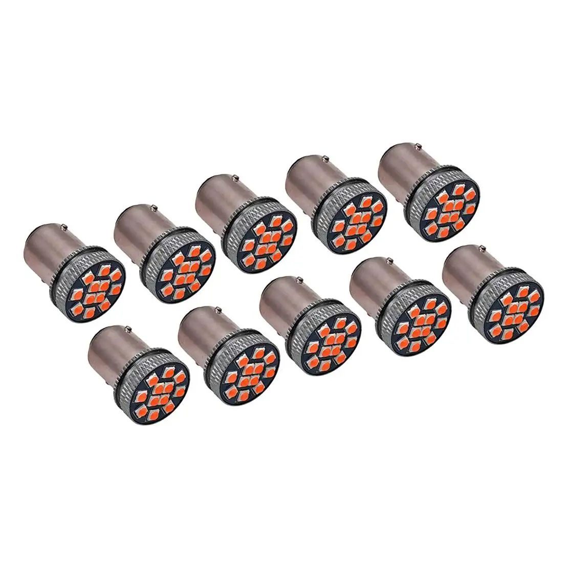 10Pcs Red 12V LED 12SMD 1156 DRL Turn Signal Parking Tail Light Lamp Bulbs Fit For Car Truck Bus