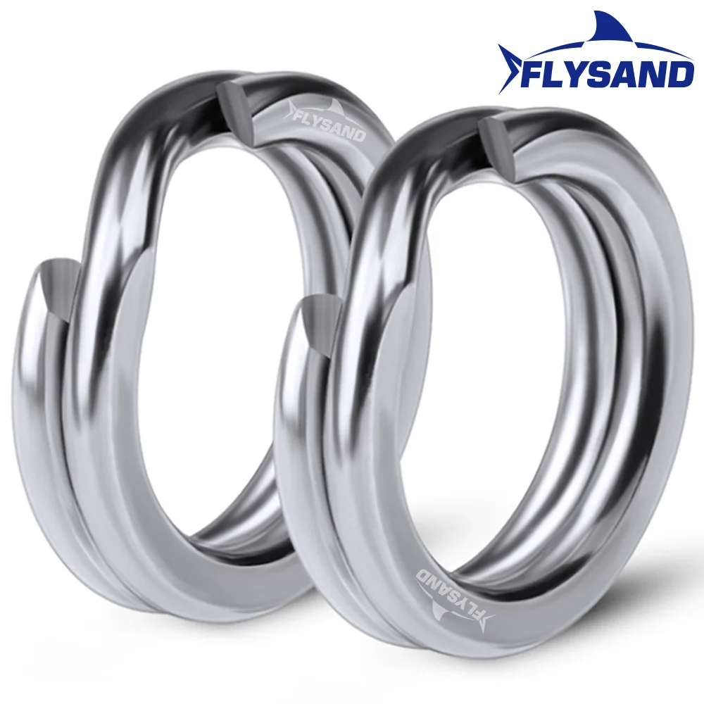 FLYSAND High Quality 100PCS/Bag Fishing Split Rings For Japanese Crankbaits Hard Bait Silver Stainless Steel  0#-12# Double Ring