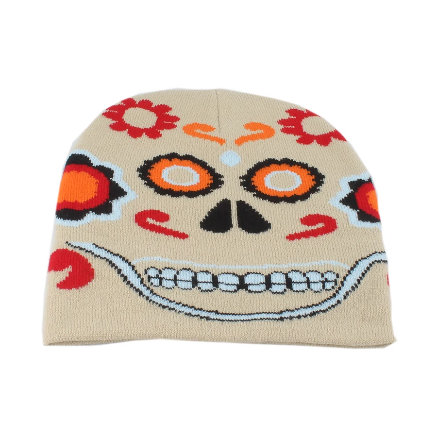 2024 New Halloween Beanie Hat Women Men Autumn Winter Warm Cute Funny Skullies Beanies Y2K Hiphop Bonnet Caps