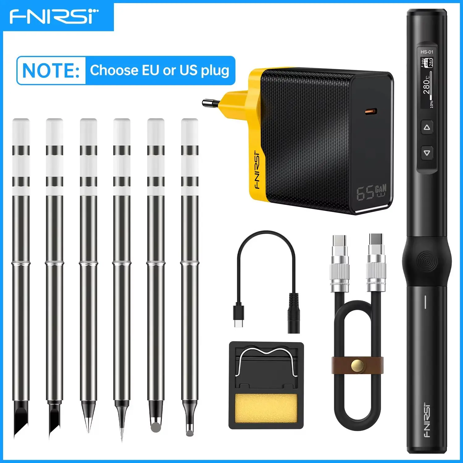 FNIRSI HS-01 スマートはんだごて 65W 温度調節可能