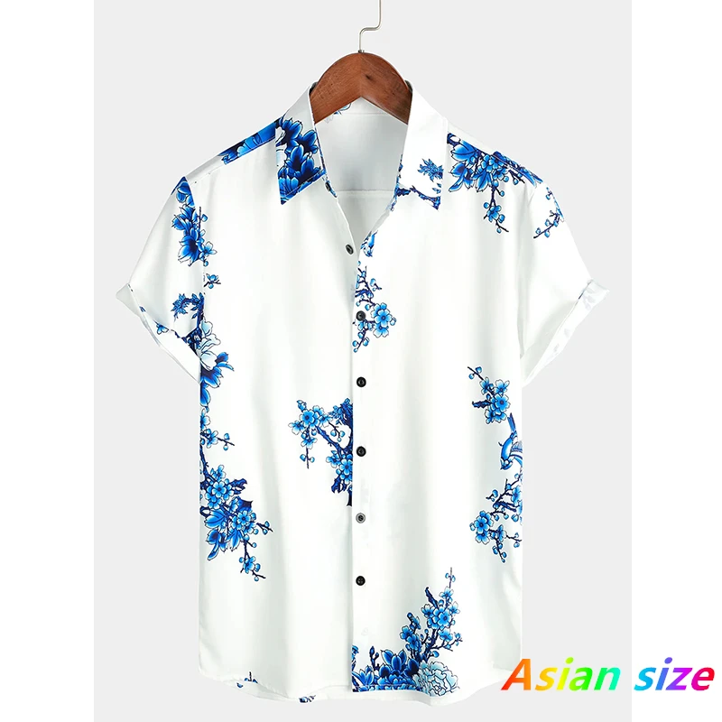

Повседневная рубашка с гавайскими растениями, мужские повседневные рубашки для отпуска, модные рубашки с 3D принтом кокосовой пальмы Y2k, одежда унисекс, блузки