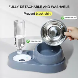 New 2-in-1 Cat Bowl Water Dispenser Automatic Water Storage Pet Dog Cat Food Bowl Food Container with Waterer Pet Waterer Feeder