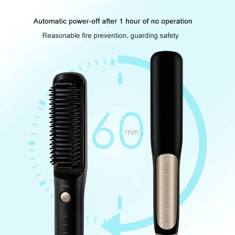 Alisador de pelo inalámbrico portátil, tecnología de calefacción, peines calientes, rizadores, acondicionamiento húmedo y seco, peines para alisar el cabello