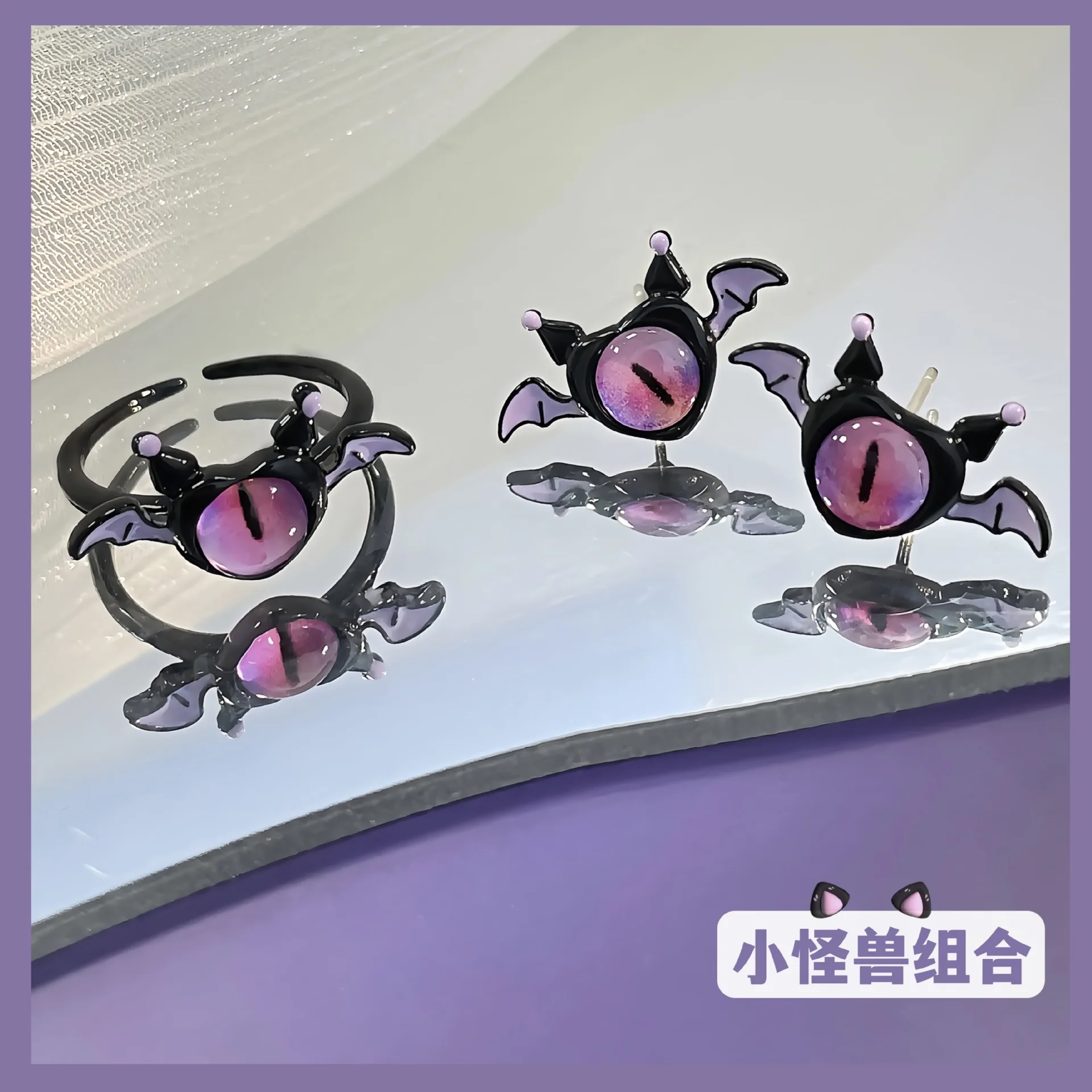 2023 Cosplay Anime Earring For Women Red Single Eye Monster Piercing Halloween Ear Stud Female Funny Goth Ear Accessories Gift