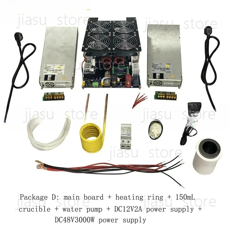 5000W/5KW ZVS Heater Induction PCB Board Heating Melted Metal Coil Pump Crucible Power Supply