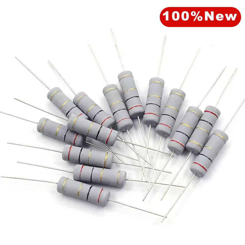 20pcs 5% Carbon Film Resistor 2W  100Ω 220R 330 1K 1.5 2.2K 3.3 4.7 3 10 22 47 51 68 100K Ohm Color Ring Resistance