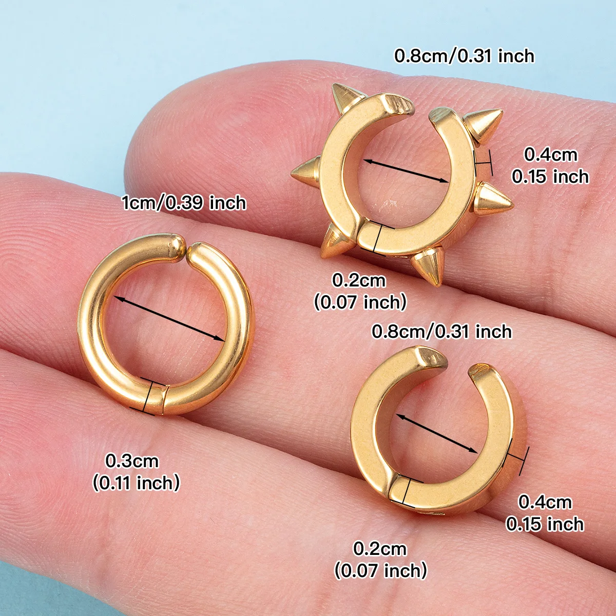 Hot 1-3Pcs Stainless Steel Ear Clip Earrings Non Piercing Round Ear Circle Fake Earrings Punk Simple Ear Jewelry For Women Man