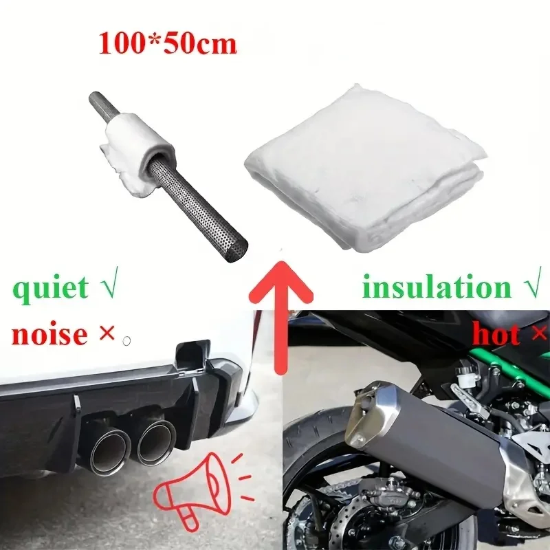 100x50cm Glass Fiber Insulation Mat For Car Or Motorcycle Exhaust Heat-Resistant Noise Absorbing Motorcycle Accessories