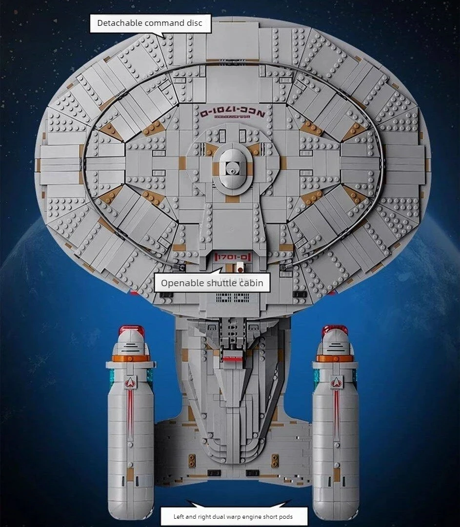 

Новинка 2026 года: Конструктор Star Trek Enterprise MOC 10356, 3600 деталей, для сборки космического корабля, отличный подарок на Рождество