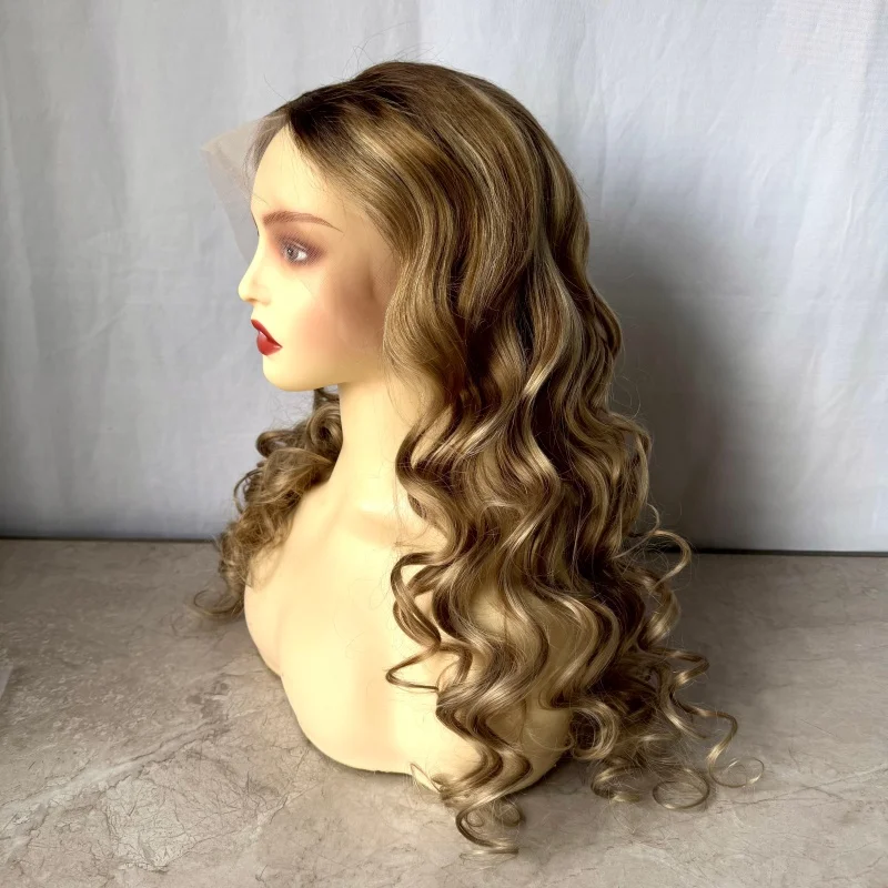 

100% Human Hair Wigs Blonde Lace Front Wig For Women Curly Deep golden Blonde Wig Brazilian Hair Wigs Highlight Real Hair Wigs