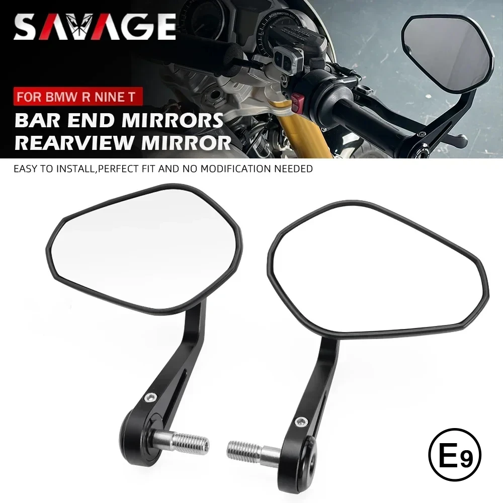 

E9 Handlebar End Rearview Mirrors For BMW R NineT Pure Racer Scrambler Urban G/S S1000R Bar End Rear View Side Mirror R NINE T