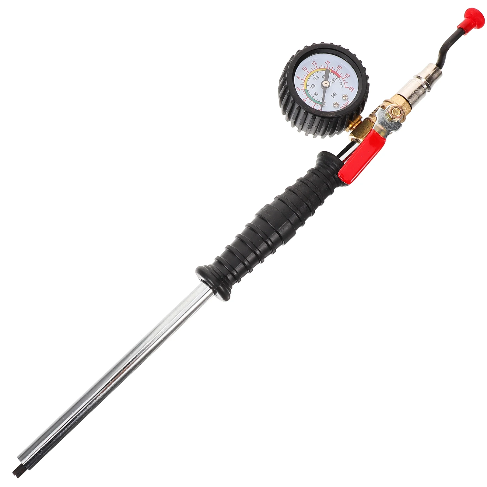

Digital Tire Pressure Gauge Inflatable Rod for Cars Motorcycles Trucks Air Chuck Deflator Portable Storage Metal Material Long