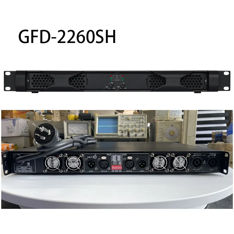 2 Channel Power Amplifier Metal Body Professional Concert Stage Audio Amplifier