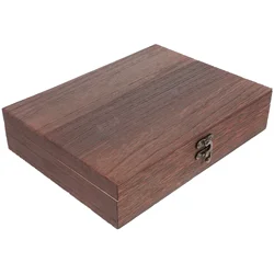 Wooden Retro Storage Rectangular Keepsake Box Treasure  Storage Case Simple Storage Jewelry Box Container Dust-Proof With Lock