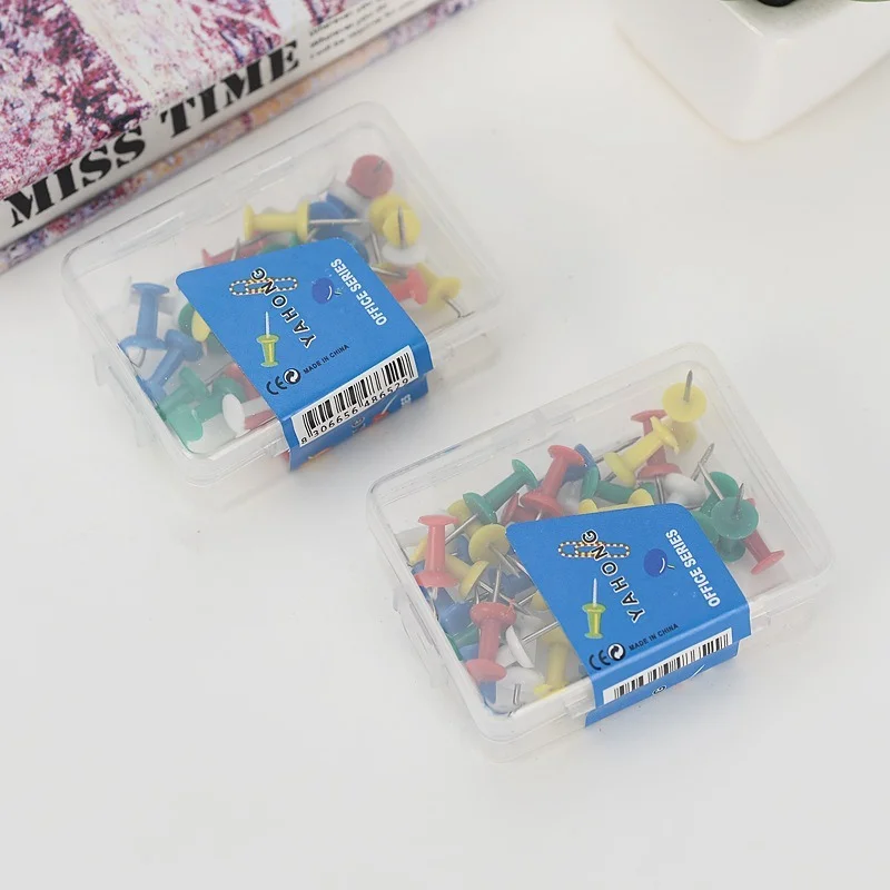 80Pcs ทำ Thumb Tacks Multicolor พลาสติก Tacks Push Pins Cork Board สำนักงานเครื่องเขียน